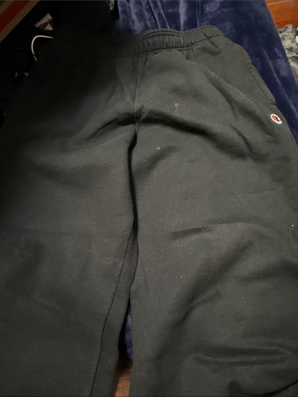 Champion Black Men's Fleece Joggers with Logo